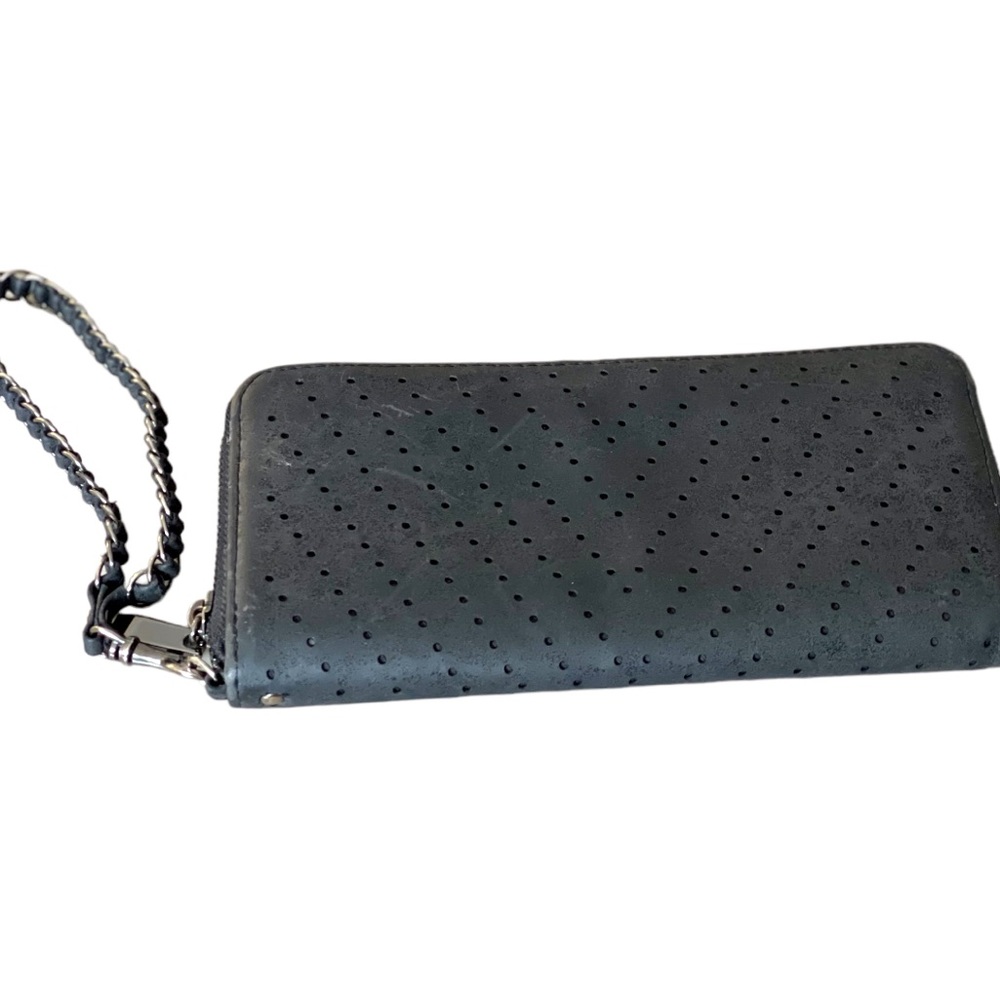 Black distressed wristlet